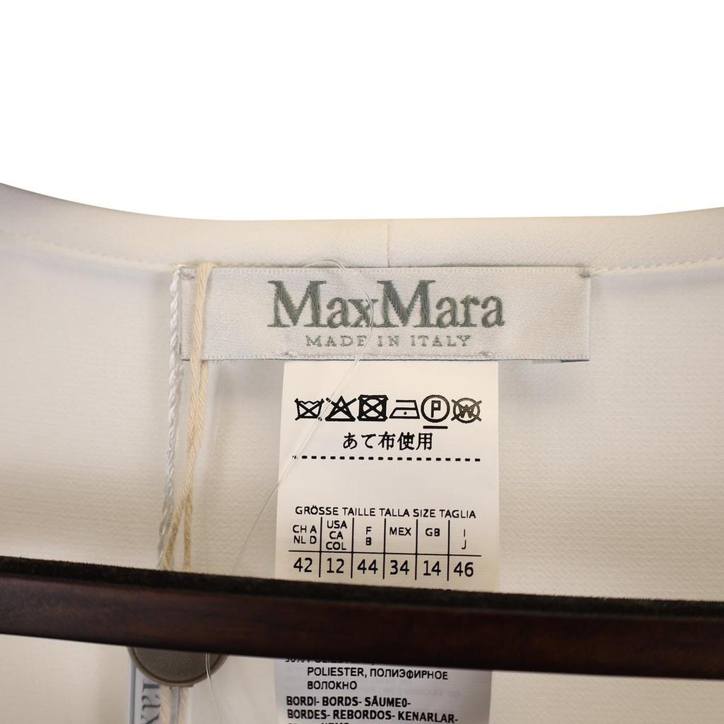 Max Mara Elgar Layered Sleeve Hem Blouse in White Silk Chiffon