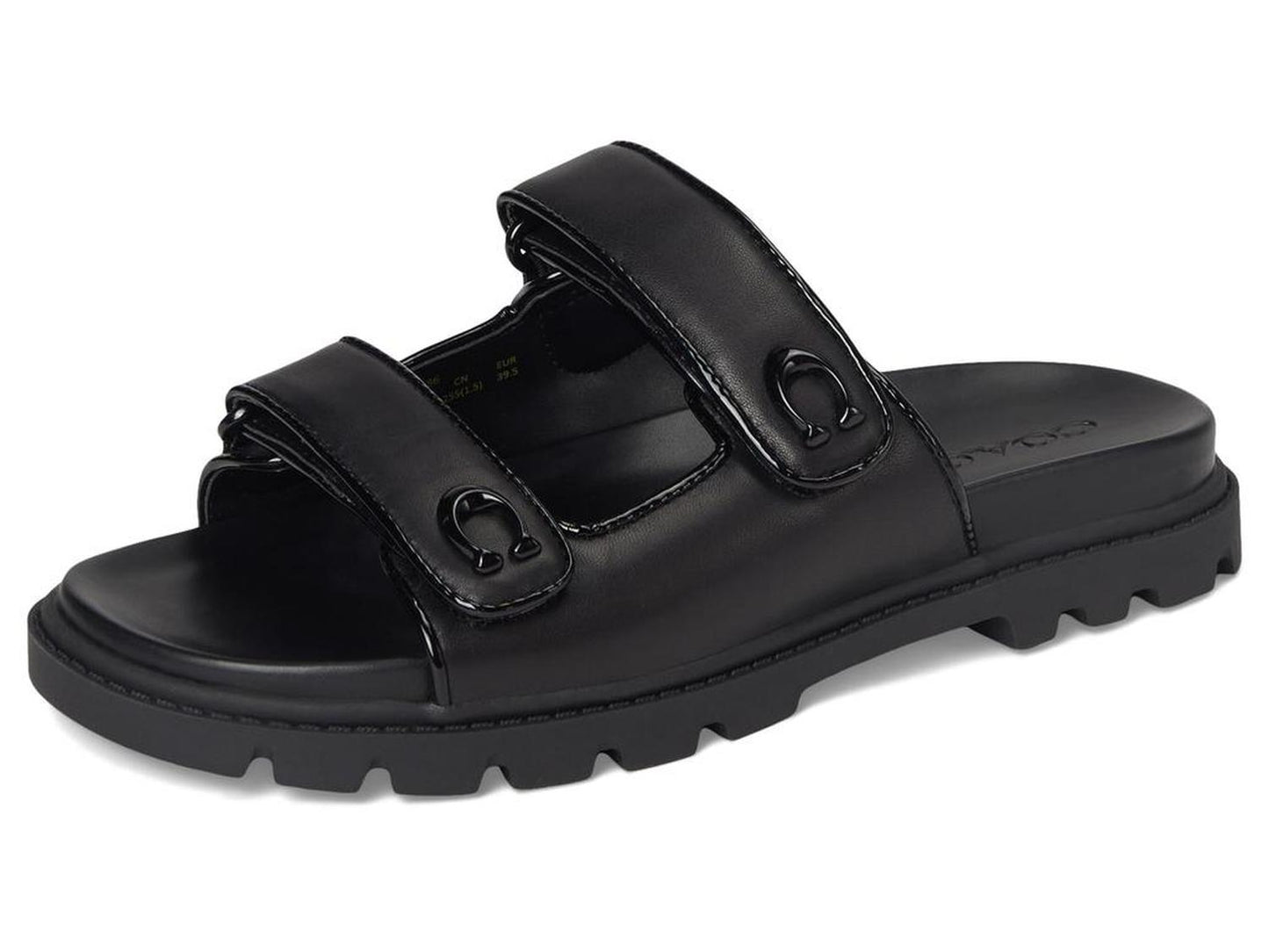 Sculpted C Leather Double Band Sandals