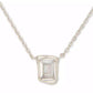 Cubic Zirconia Pendant Necklace, 16" + 3" extender