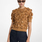 Hand-Embroidered Floral Cashmere Shell Top