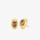 Oval Stone Stud Earrings