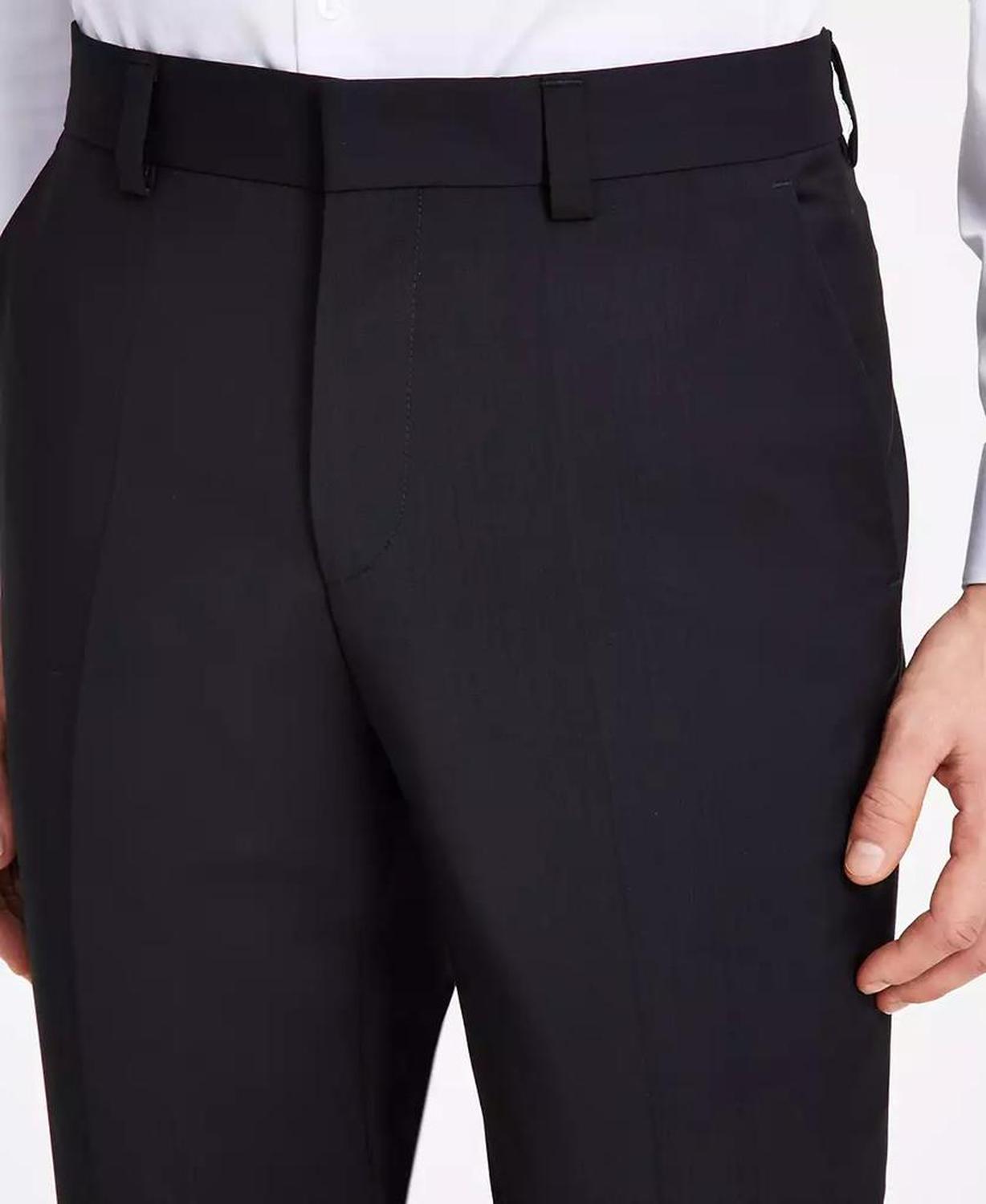by Hugo Boss Men's Modern-Fit Wool Black Suit Pants