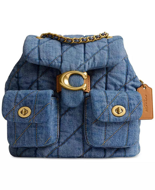 Tabby Small Quilted Denim Backpack