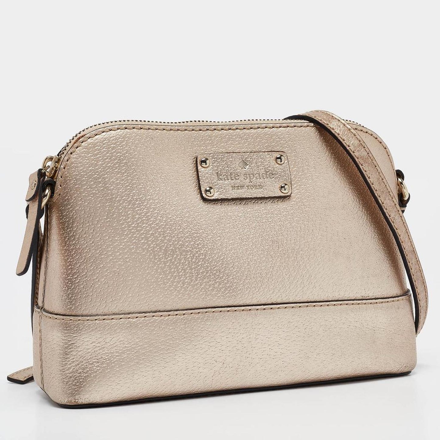 Gold Leather Wellesley Hanna Crossbody Bag