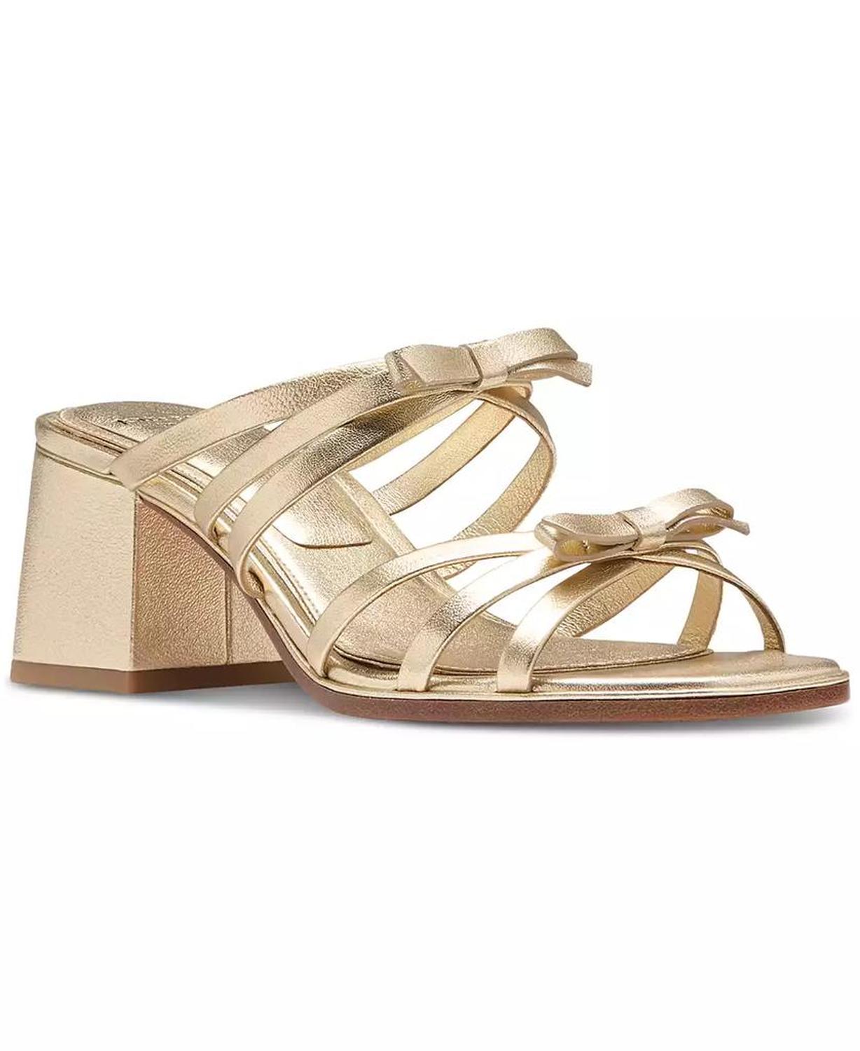 Women's Carolina Bow-Trim Block-Heel Sandals