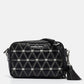 Michael Kors Black/white Quilted Leather Medium Ginny Crossbody Bag