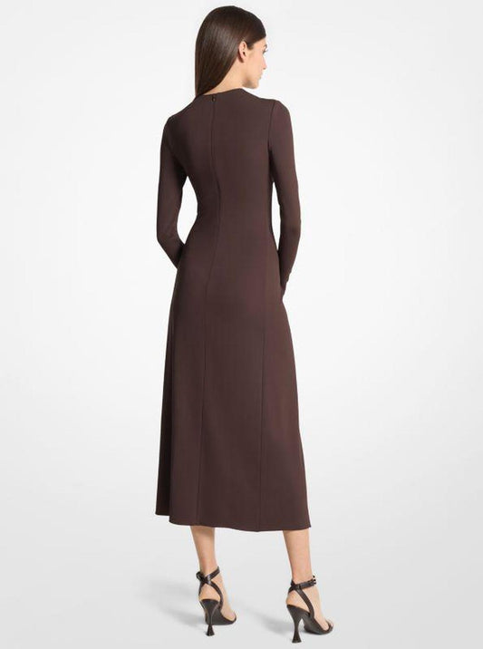Stretch Matte Jersey Draped Sarong Dress