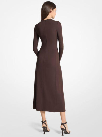 Stretch Matte Jersey Draped Sarong Dress