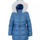 Big Girls Belted Stadium Puffer Jacket
