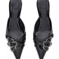 The Emma Buckle Patent Leather Kitten-Heel Mules