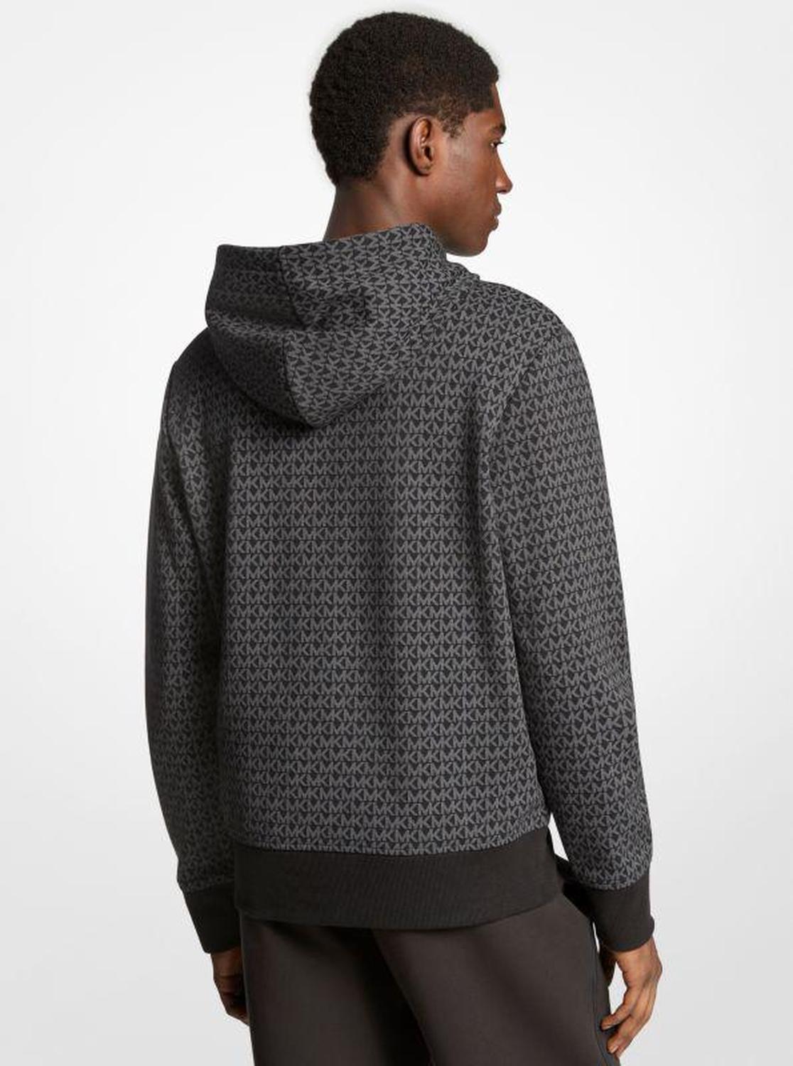 Signature Logo Cotton Blend Zip-Up Hoodie