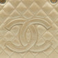 Chanel PearlQuilted Caviar Leather Gst Shopper Tote