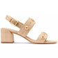 Women's Spade Flower Studded Block Heel Sandals
