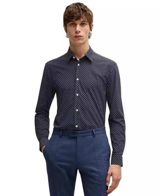 Men's Slim-Fit Geometric Print Shirt