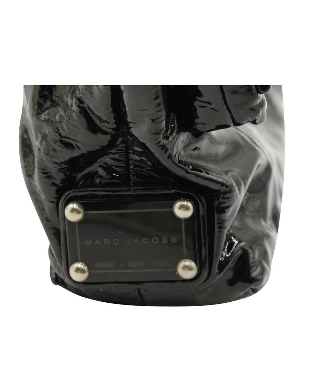 Studded Clutch in Black Patent Leather