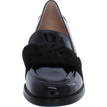 LEANDRA  Womens Block Heel Leather Loafers