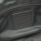 Sports Line Handbag Tote Bag Fur Leather Dark Silver Hardware