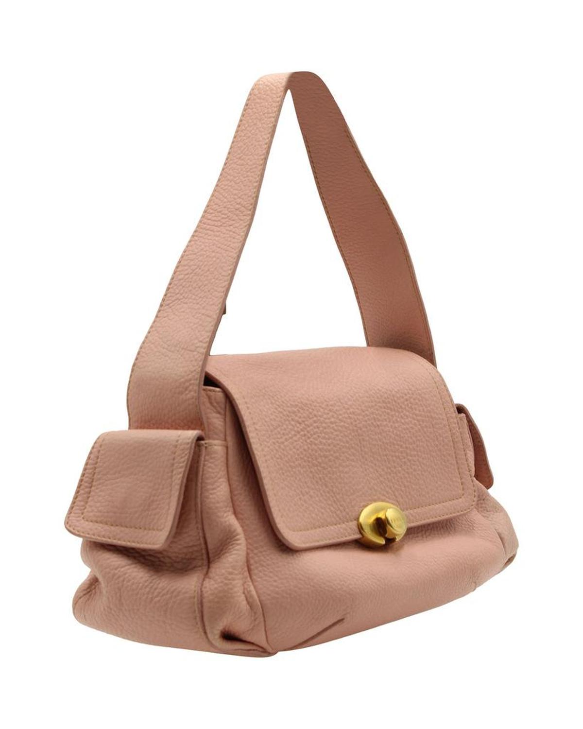Shoulder Bag in Pink Leather