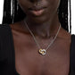 Two-Tone Interlock Ring Pendant Necklace, 16" + 3" extender