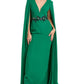 Marchesa Notte Floor Length Cape Gown