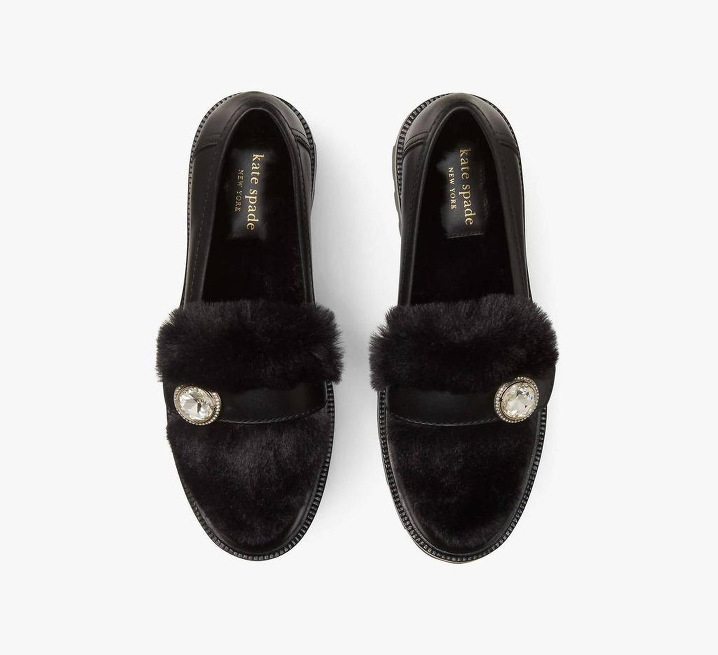 Women's Posh Winter Fur Loafers In Black