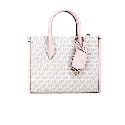 Michael Kors Mirella Small Powder Blush PVC Top Zip Shopper Tote Crossbody Women's Bag