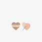 Precious Metal-Plated Pavé Heart Stud Earrings