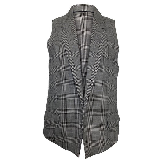 Collection Check Print Vest in Grey Wool
