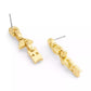 Gold Jumbled Signature Logo Link Linear Earrings