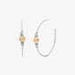 Precious Metal-Plated Brass Curb Chain Logo Hoop Earrings