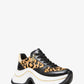 Arla Leopard Print Calf Hair and Leather Trainer