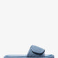 Suki Logo Embossed Denim Slide Sandal
