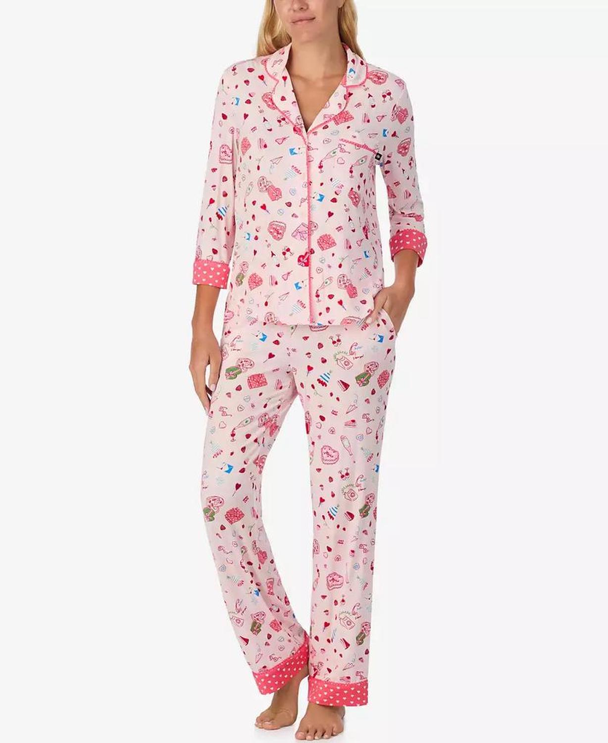 Women's 2-Piece Sleepwear 3/4-Sleeve Top and Pajama Pants Set