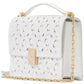 Deco Eyelet Chain Strap Leather Shoulder Bag