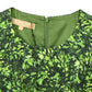 Printed Sheath Dress in Green Cotton