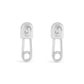 Rhodium Signature Safety Pin Stud Earrings