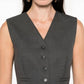 Adesso Cropped Stretch Wool Waistcoat In Grey