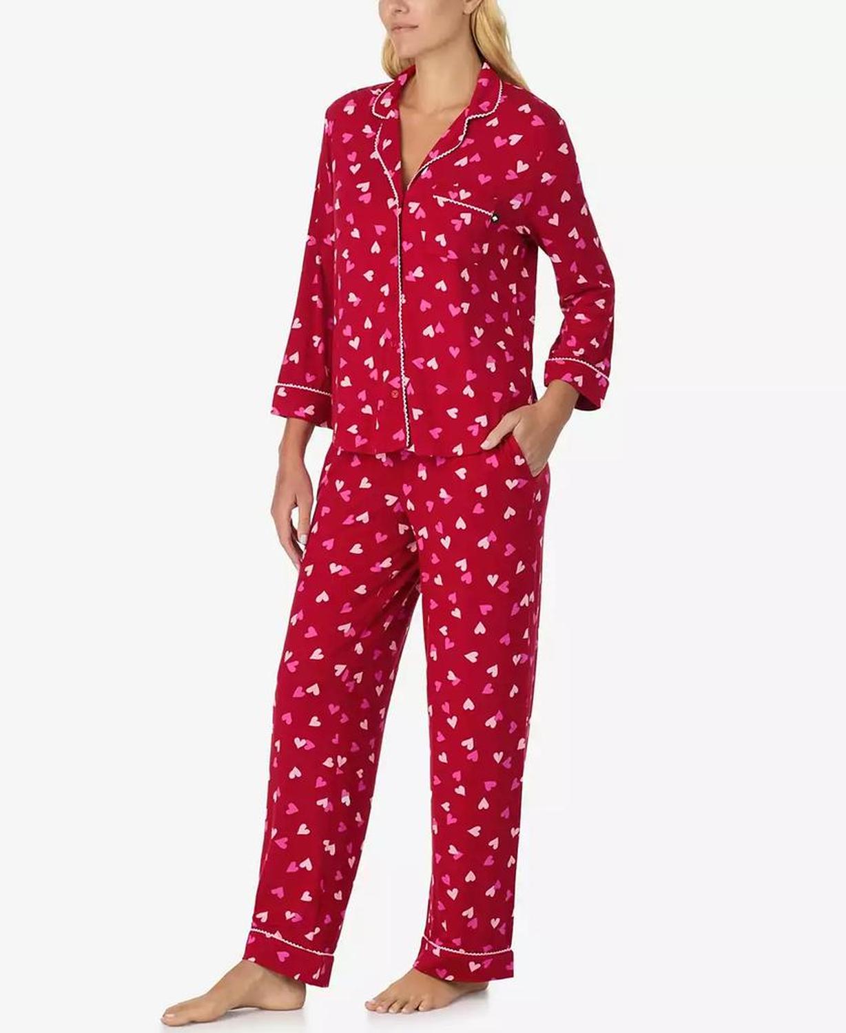 Women's 2-Piece Sleepwear 3/4-Sleeve Top and Pajama Pants Set