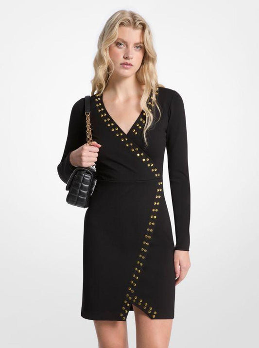 Studded Wrap Dress