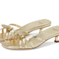 Carolina Metallic Leather Kitten Heel Sandal