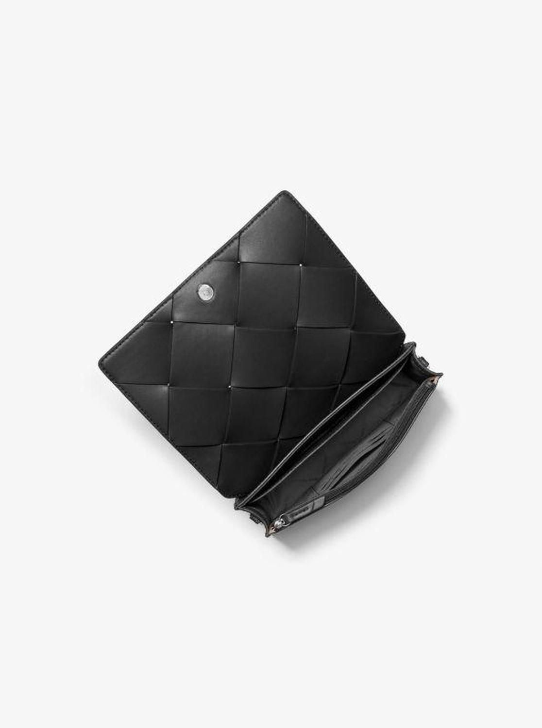 Jet Set Medium Woven Leather Crossbody Bag