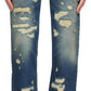 Indigo 'The Rip & Repair Straight' Jeans