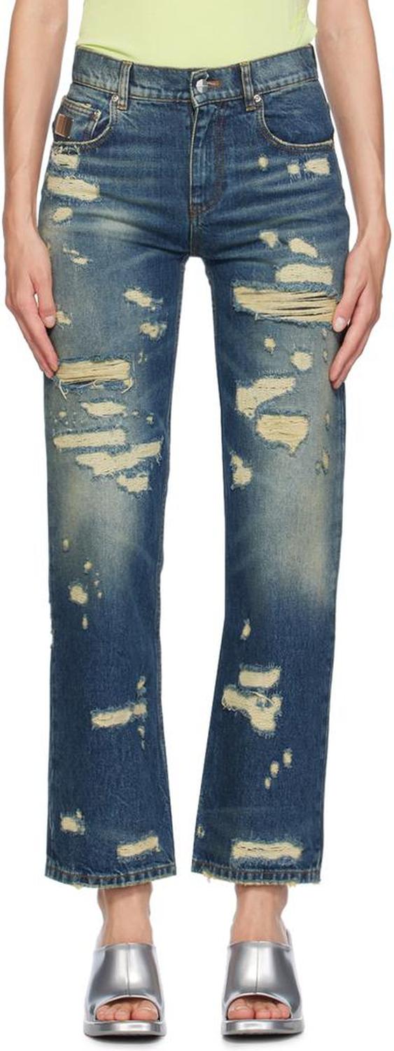 Indigo 'The Rip & Repair Straight' Jeans