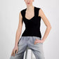 Women's Sweetheart-Neck Ribbed-Knit Top