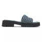 The Slide Denim Monogram Sandals