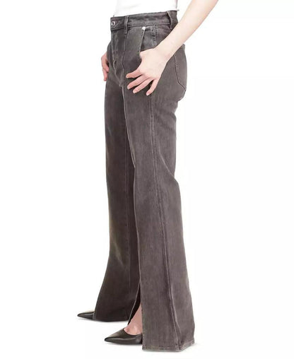Women's Slit Flared-Leg Jeans