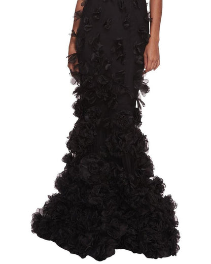 Marchesa Notte V-Neck Mermaid Gown