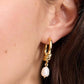 Gold-Tone Freshwater Pearl Charm Knot Hoop Earrings