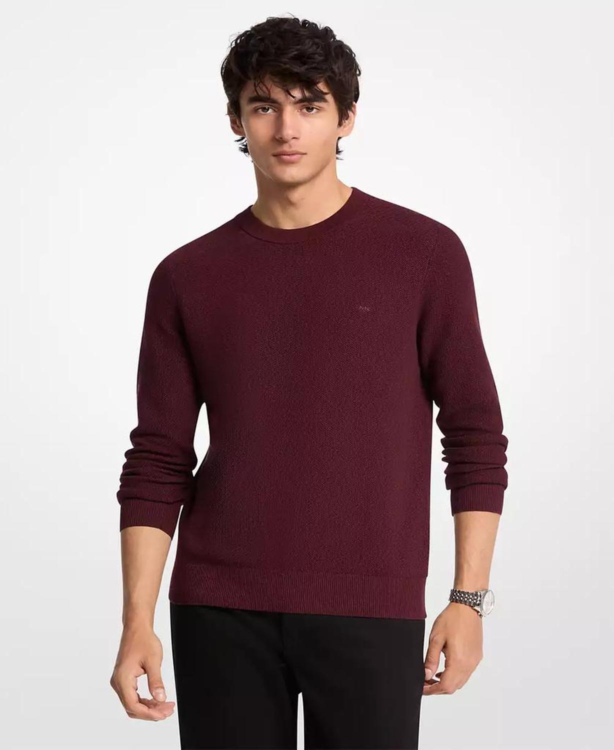 Men's Mouline Textured Crewneck Sweater