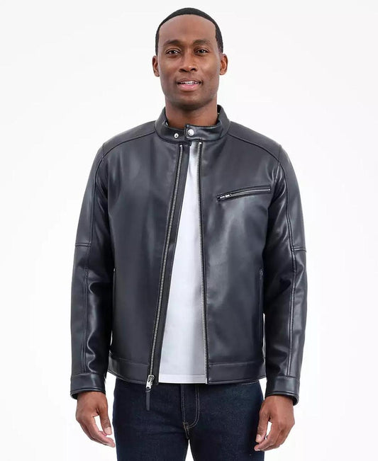 Men's Faux Leather Moto Jacket